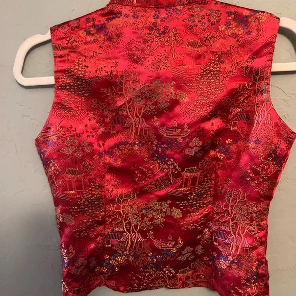 Vintage Vietnamese silk oriental blouse. Beautifully embroidered, Snap closure - Picture 3 of 6